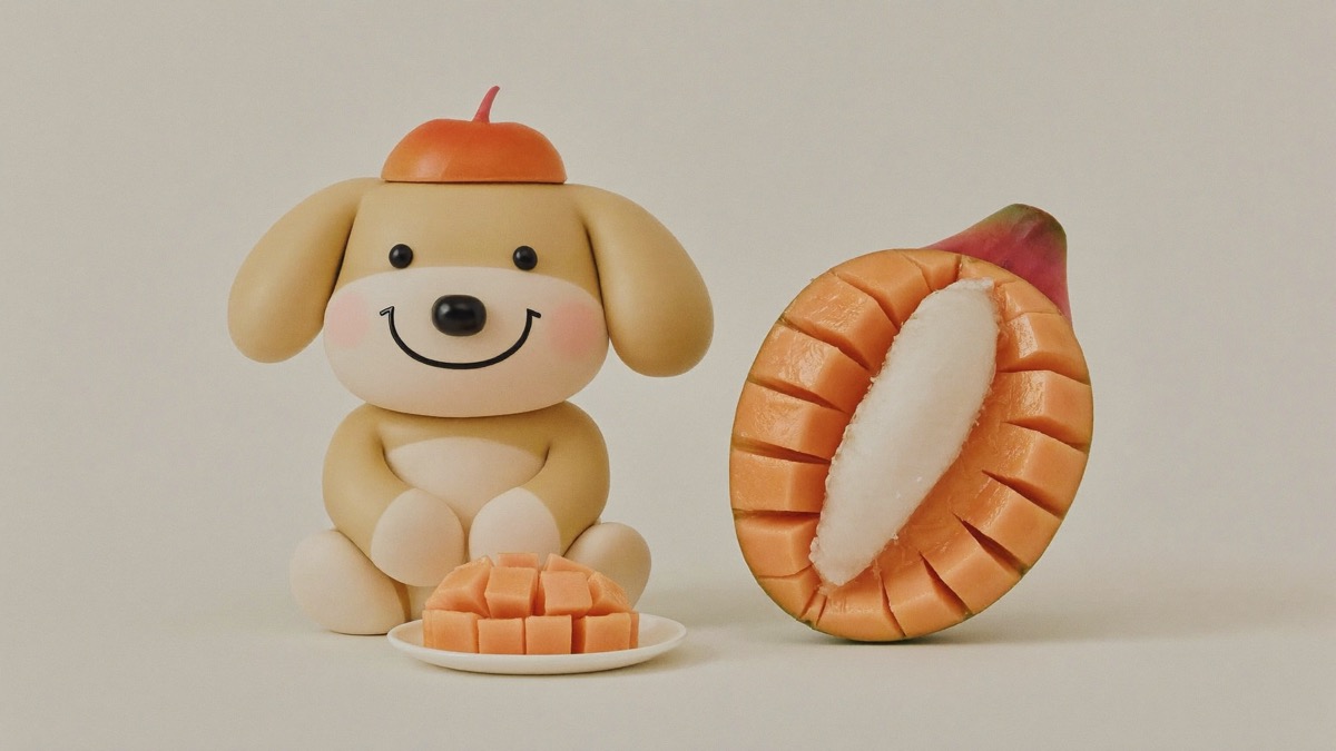 Peeled flesh in small cubes — the large pit is the real hazard
