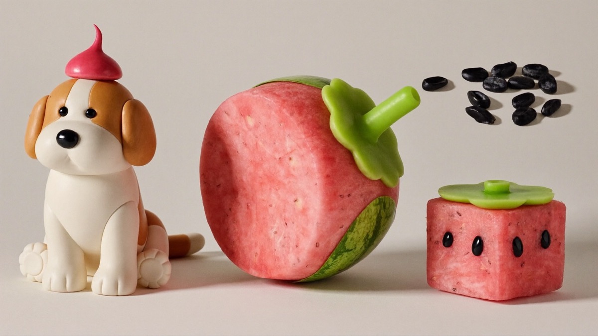 Seedless pink flesh only — bin the rind and scoop out black seeds