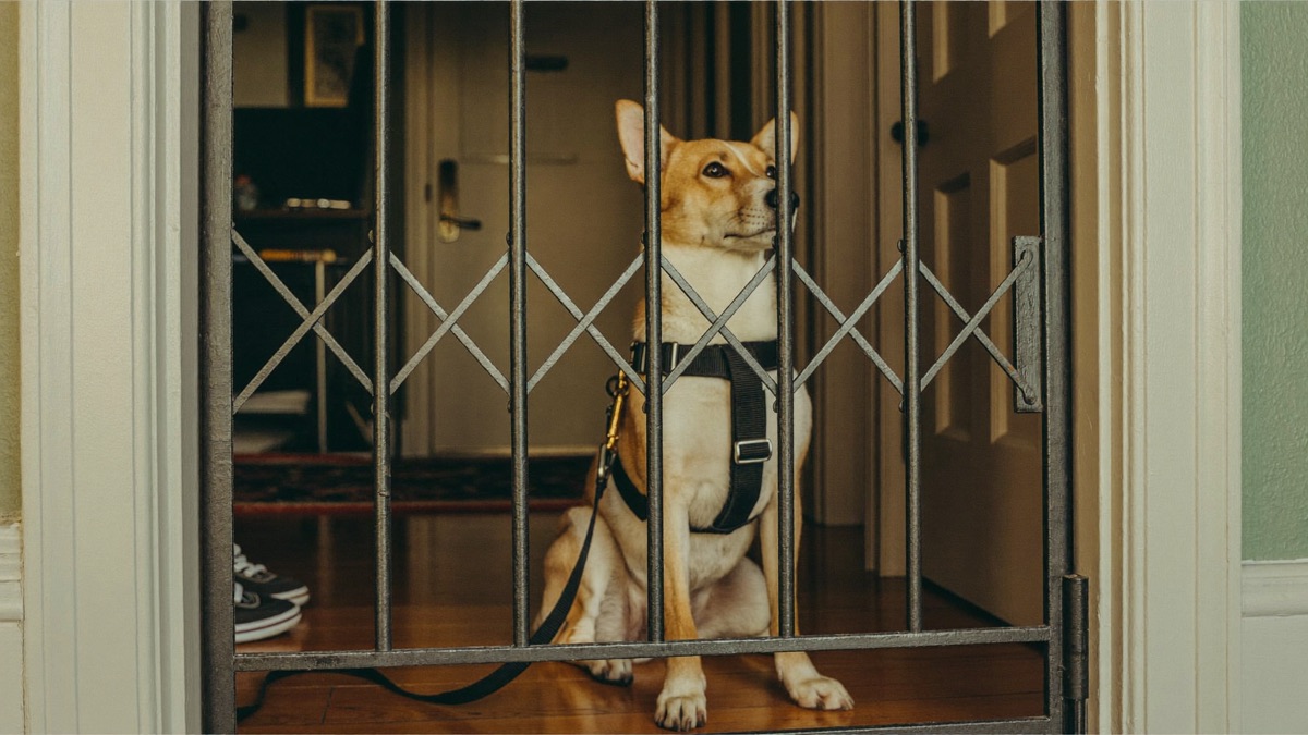 Leash clipped on inside, gate still shut: the two-second habit that prevents the corridor sprint