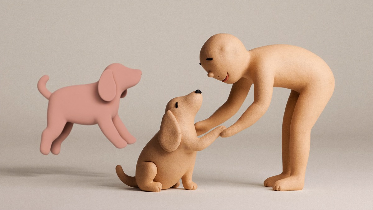 The greeting deal: four paws on the floor makes the hello happen — jumping makes it disappear