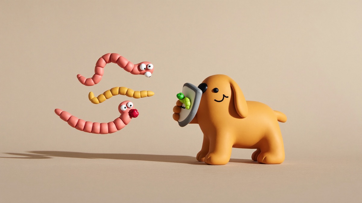 A puppy on a deworming schedule is shielded — each dose knocks back the worms before they can take hold