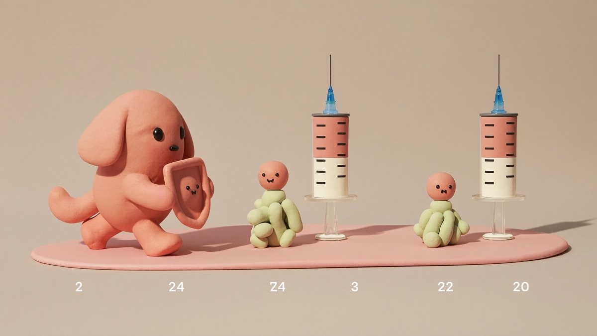 Each vaccine dose in the series builds the shield a little bigger — and the final one completes it