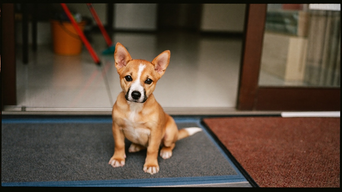 Greetings at floor level and off the doormat: calm arrivals are the whole training plan