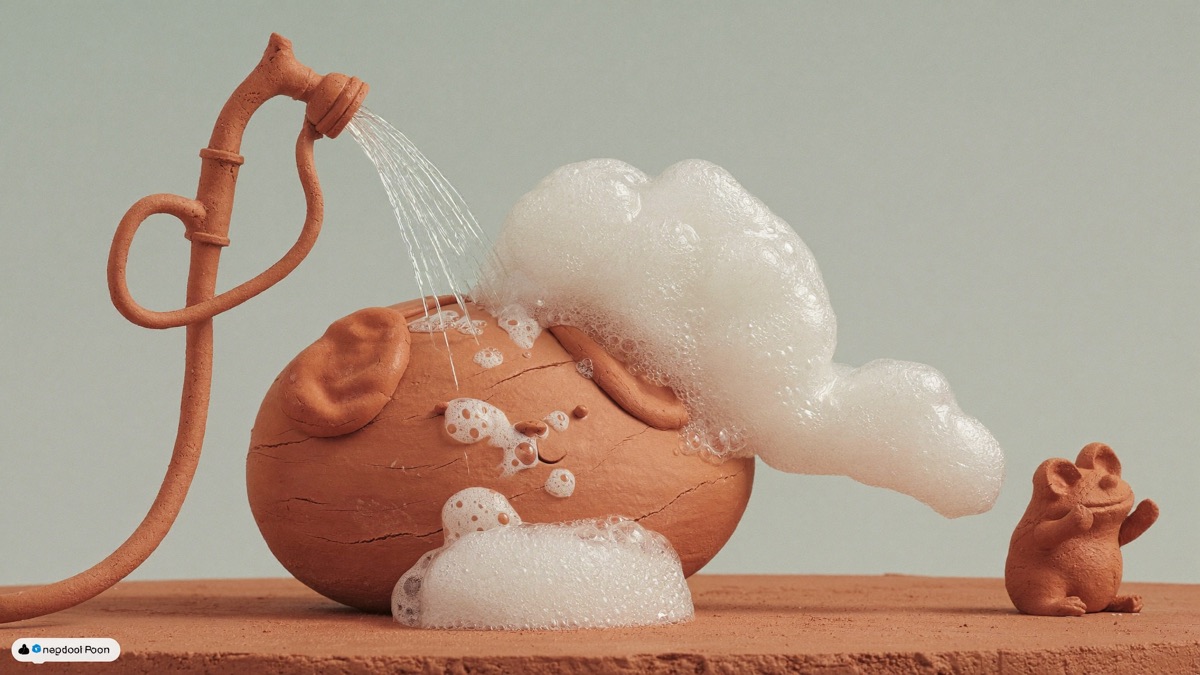 Rinsing a dog's mouth sideways with running water so the toxin flows out, not down the throat