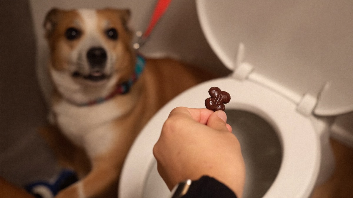 Reward turning away from stool — punishment just teaches speed and secrecy